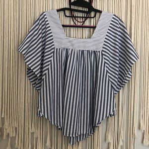 Madewell Flutter Sleeve Striped Top